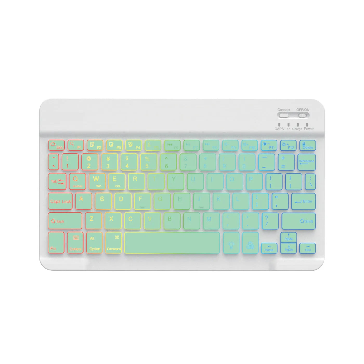 10-inch Bluetooth wireless keyboard with colourful backlight for tablets and mobile phones