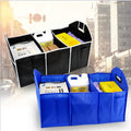 Car storage box built-in case folding box non-woven black with three compartments and multiple pockets