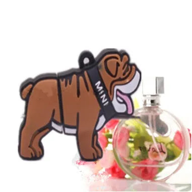 Silicone bulldog USB flash drive in beige colour with custom logo, 8GB to 64GB storage capacities