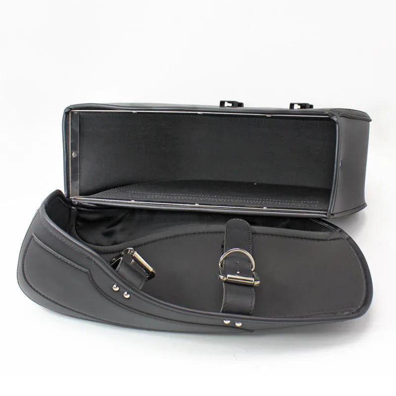 Motorcycle side box saddle bag in retro wind PU leather with 42cm storage dimensions