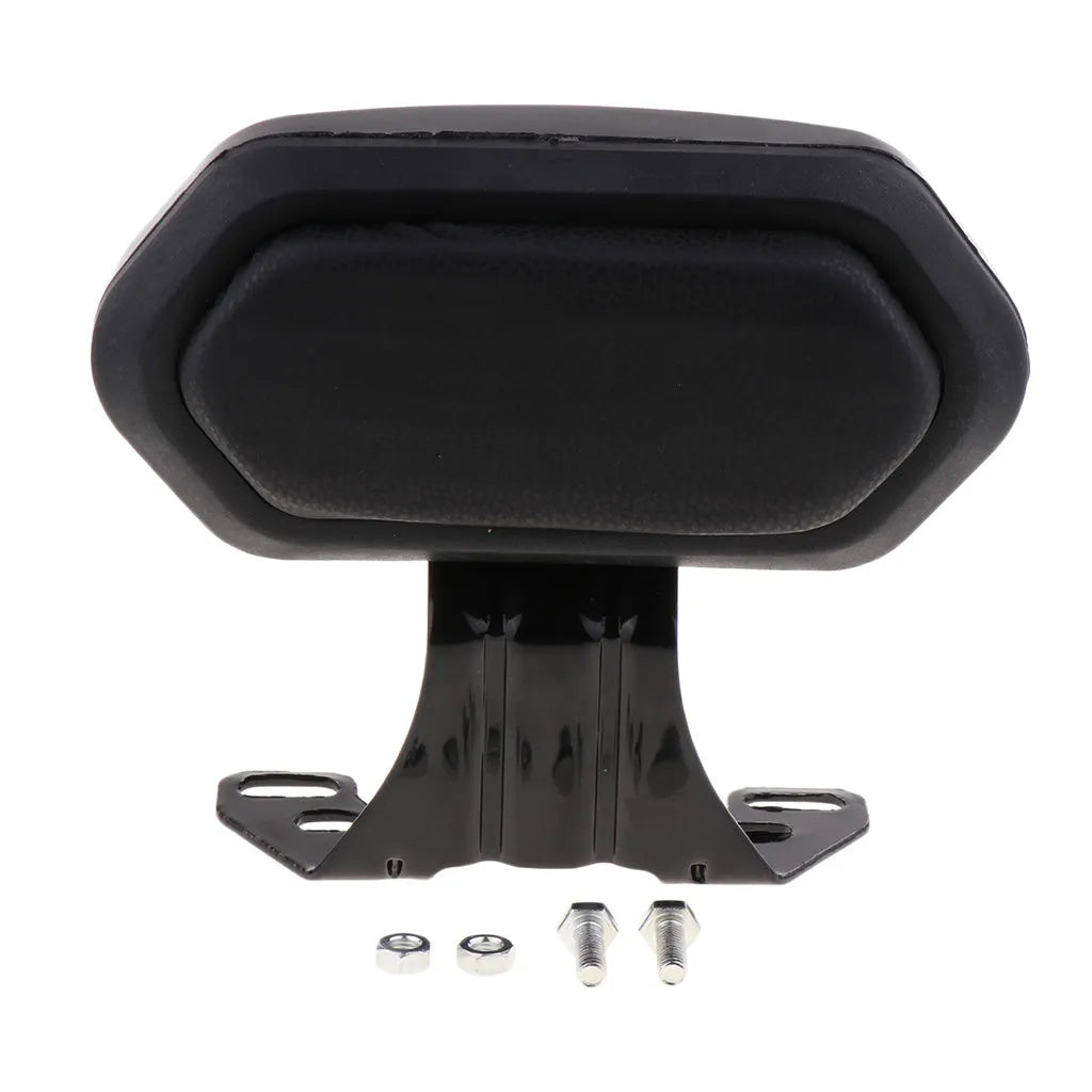 Scooter backrest with metal and ABS bracket and leather padding in black