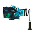 Black mobile phone screen amplifier with 12-inch acrylic lens on adjustable folding bracket