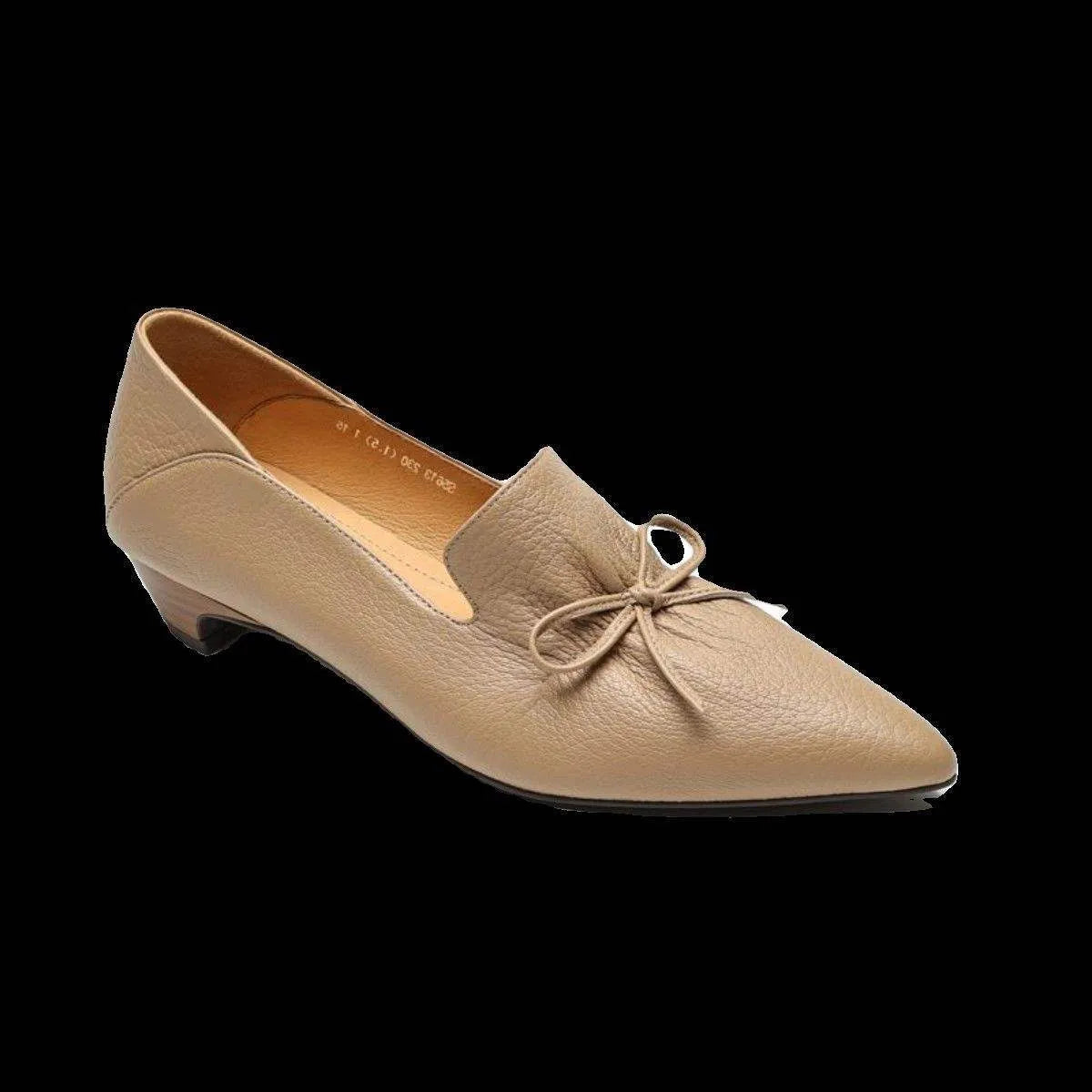 Women's low heel pointed toe shoes in black, PU upper, size 35-42, side view
