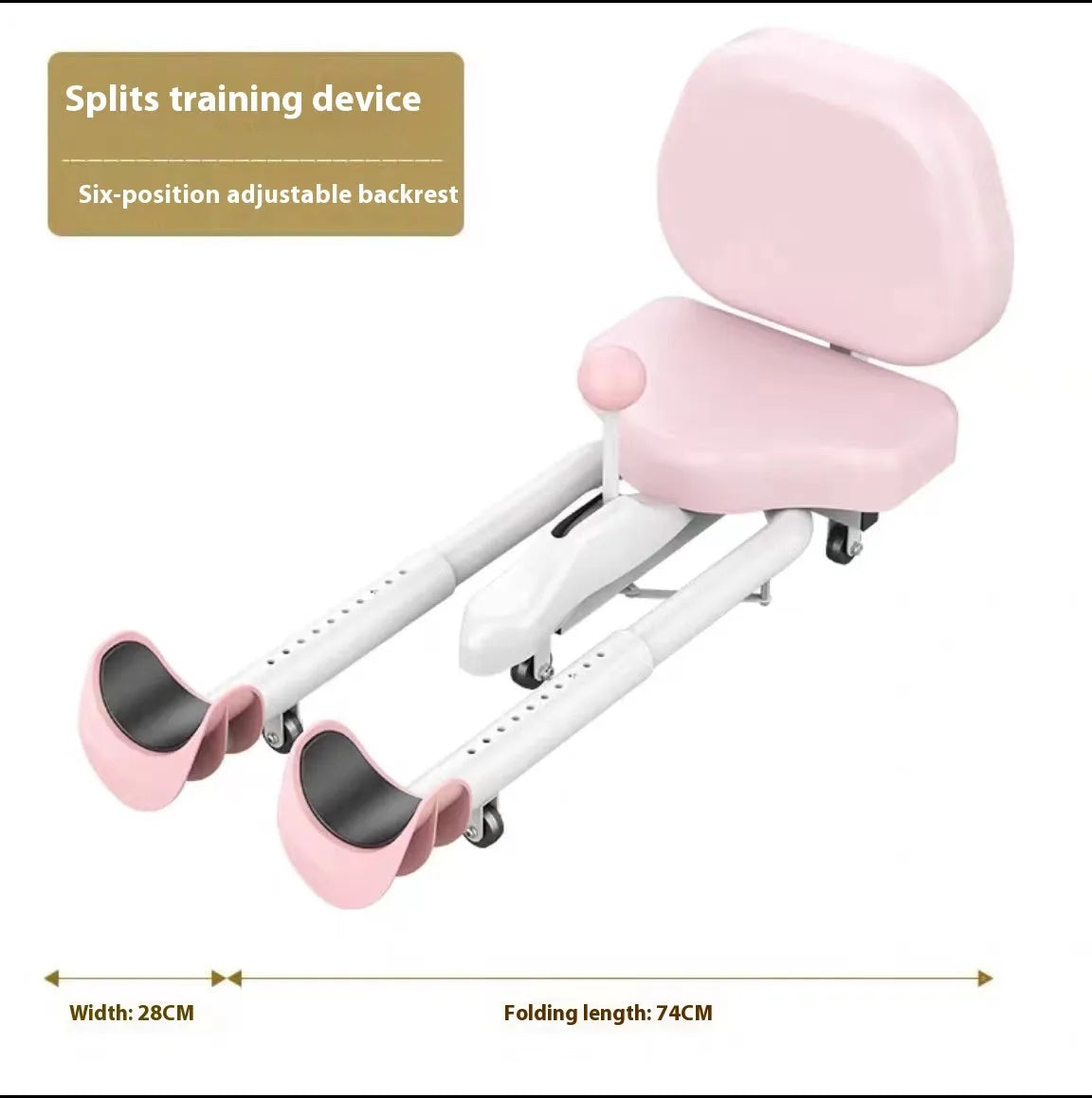 Steel frame leg stretching equipment with foam padding in blue colour with backrest