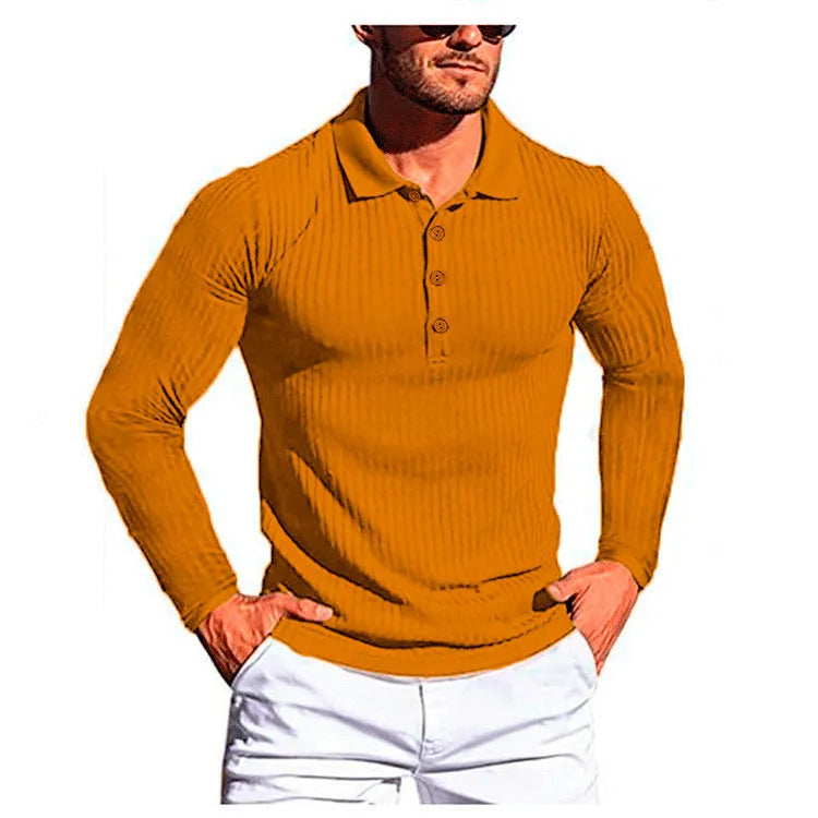 A striped, short sleeve, loose fit knit summer shirt on a hanger, available in multiple colours.