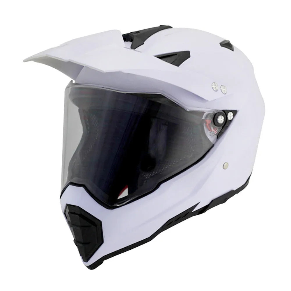 Full-cover motorcycle off-road helmet with ABS shell in black colour