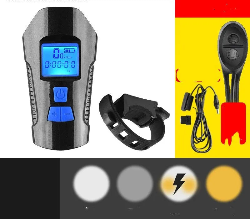 Strong LED bicycle front light with 350 lumens and T6 wick in black