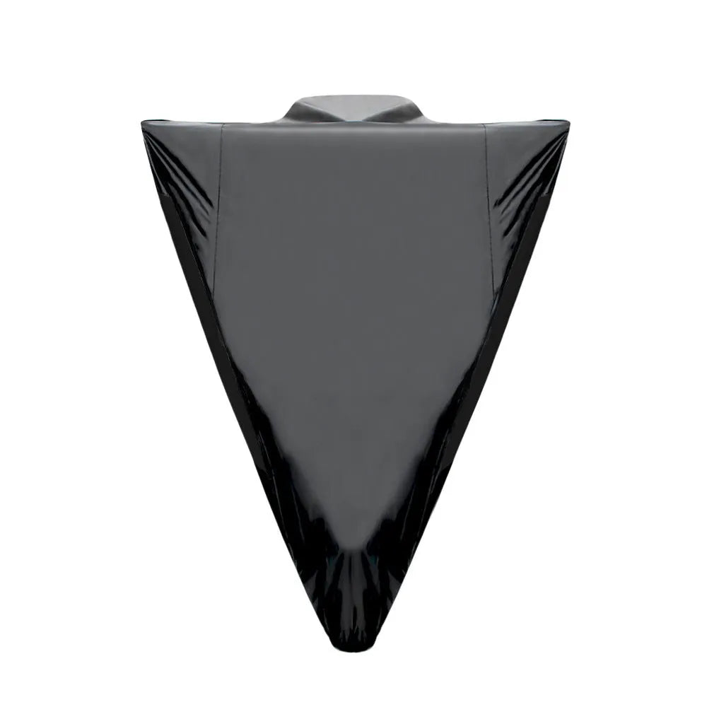 Black motorcycle cover with anti-theft lock rings on electric motorcycle