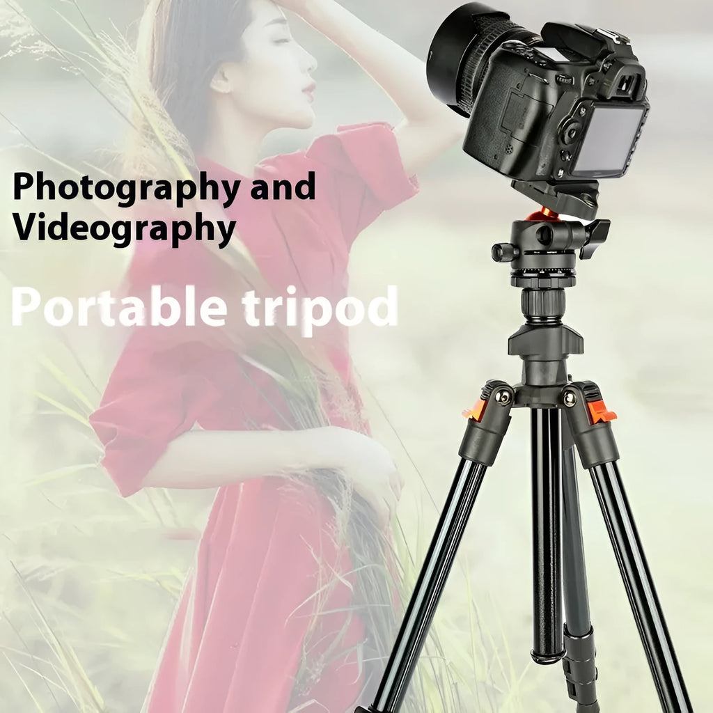 K268 orange aluminium alloy folding portable SLR camera tripod with load capacity 2-5kg