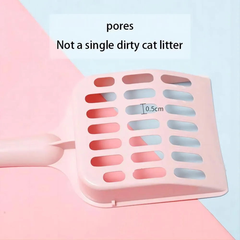 Plastic cat litter scoop in blue, green or pink colours, measuring 20cm long
