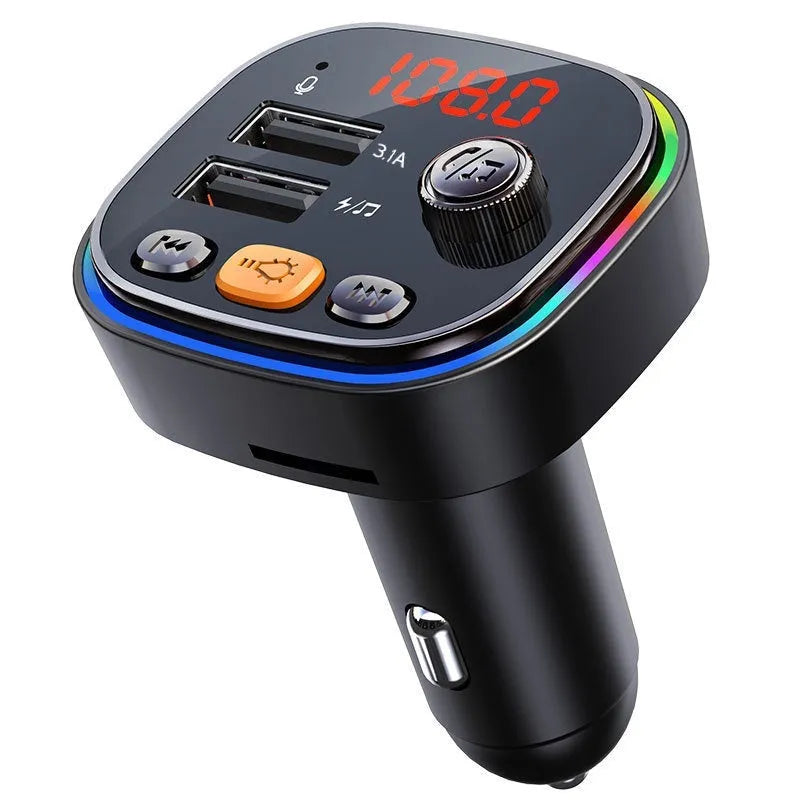 C20 black car MP3 Bluetooth player FM transmitter with digital display and RGB light