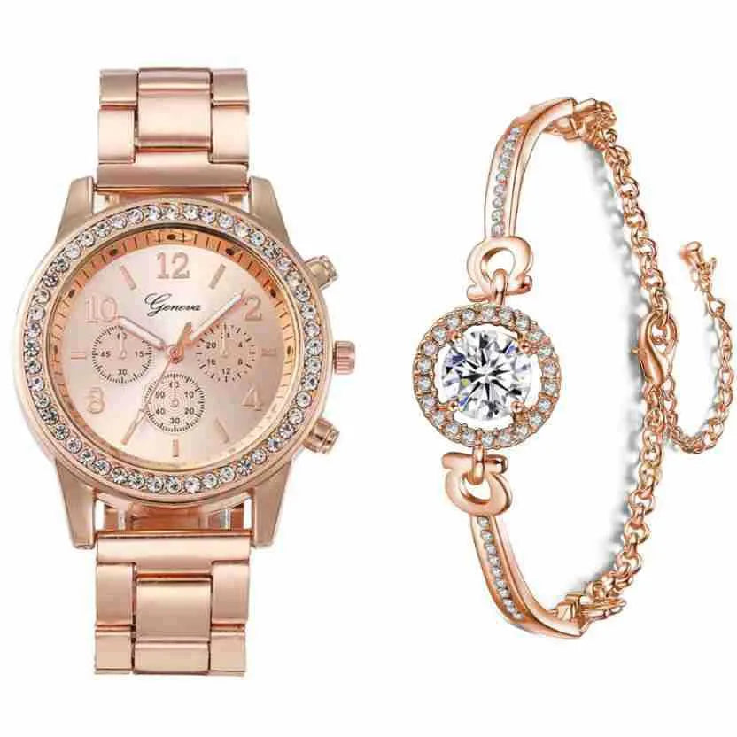 Fashion steel belt men's and ladies' couple quartz watch in gold with 10mm slim case