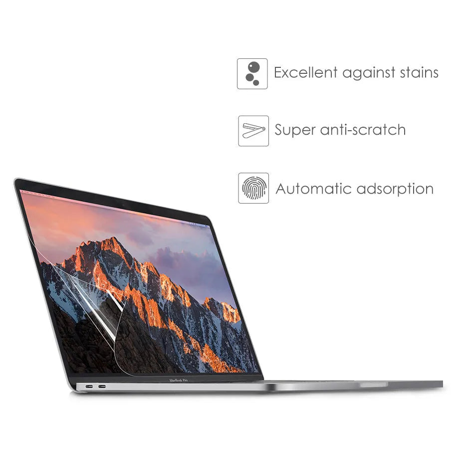 Matte screen protector film for MacBook Air and Pro models, anti-scratch and dust-proof, with hydrophobic coating