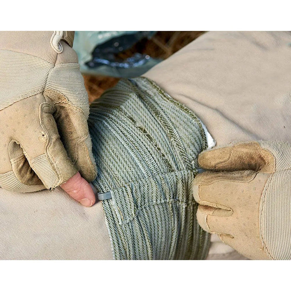 Portable outdoor hemostatic bandage and tactical gauze tape in 4 inch and 6 inch sizes.