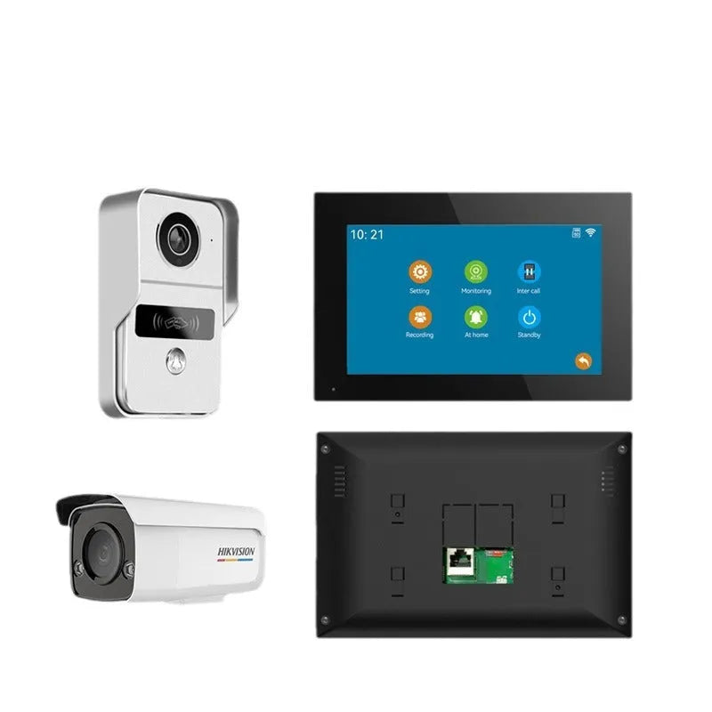 1080P HD video intercom doorbell system with 10-inch display and colour camera