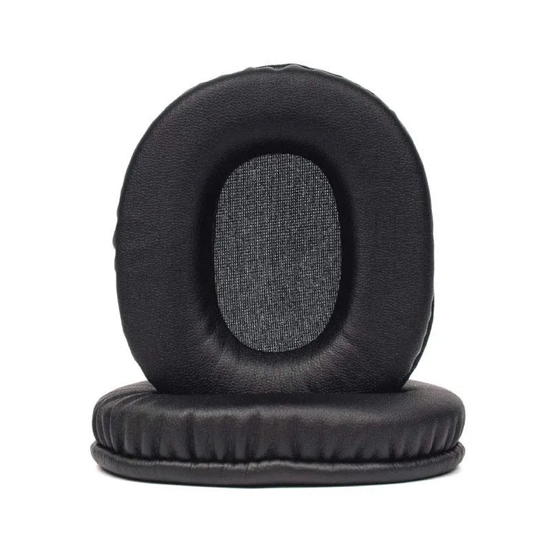 Black PU leather replacement earpads for Sony MDR-1R headphones in two-piece set