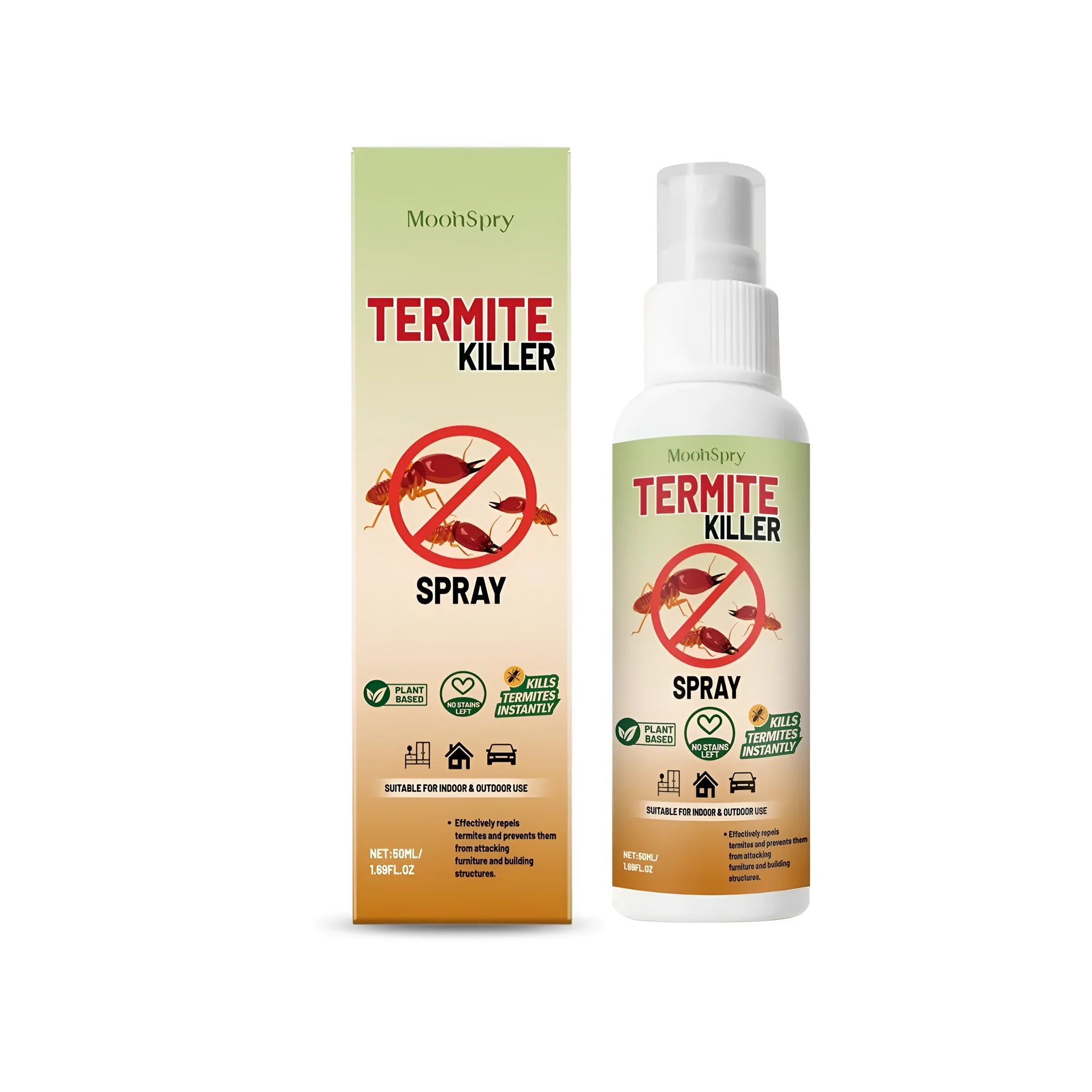 50 ml bottle of termite and ant killer spray with menthol formula