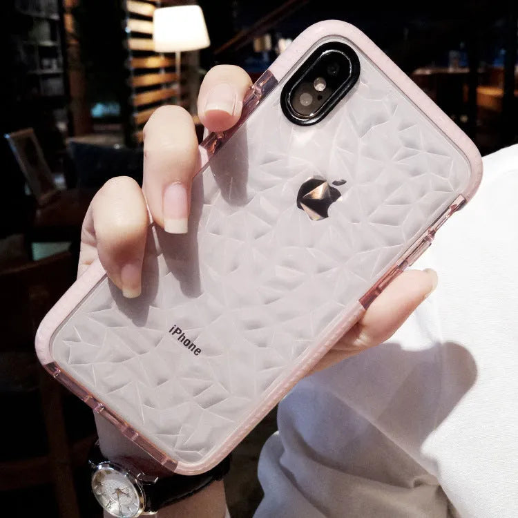 Slim pink TPU back cover case for iPhone on a white background