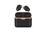 Black wireless Bluetooth headset with charging stand featuring ANC noise cancellation.