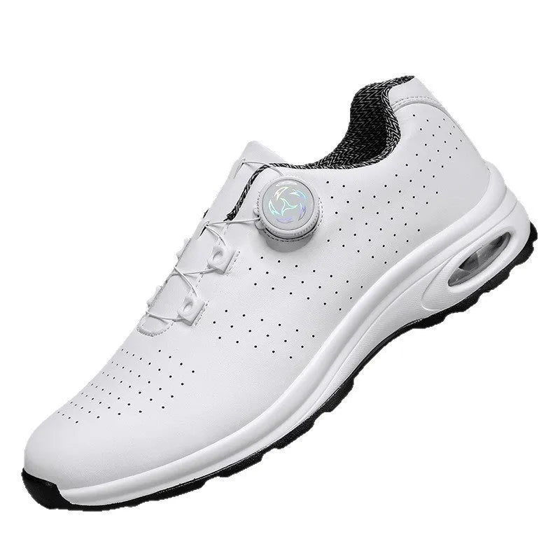 Low top casual shoes with mesh upper, cross shoulder straps and round toe in black or white colours