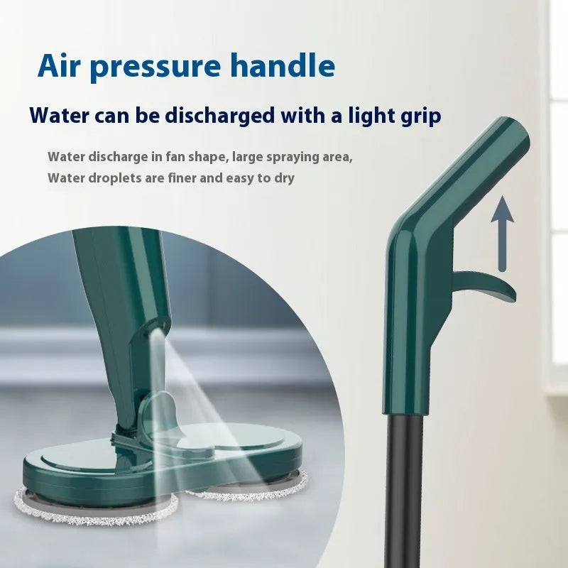 Lazy wireless floor sweeping and mopping machine in S5 green colour with USB charging cable