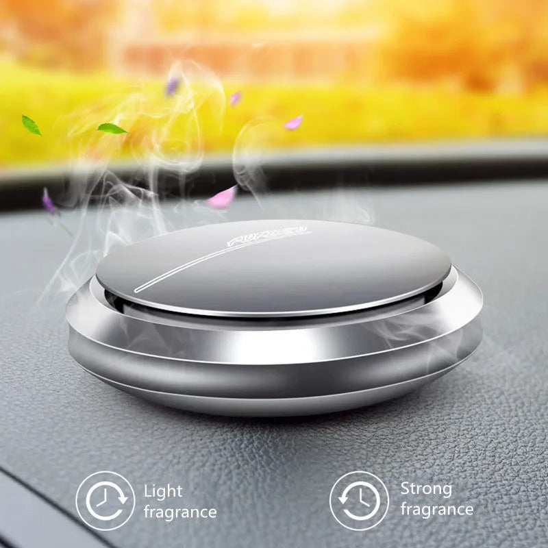 Car aromatherapy ornament aluminium alloy 59mm diameter black colour adjustable scent