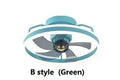 Modern simple style white ceiling fan lamp with integrated light fitting and PC blades.