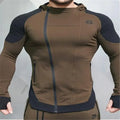 New Gyms slim fit hoodie in black, 95% cotton, front view, size M to XXL