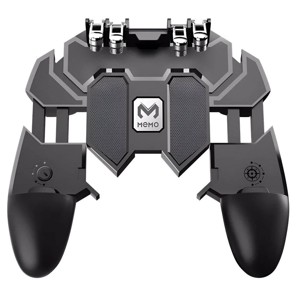 AK66 black six-finger gamepad controller with rotatable lever for PUBG on mobile phones