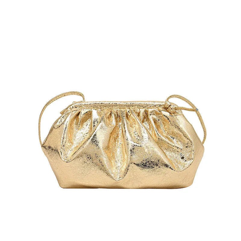 PU hair clip shoulder crossbody bag with shell shape design and crossbody strap