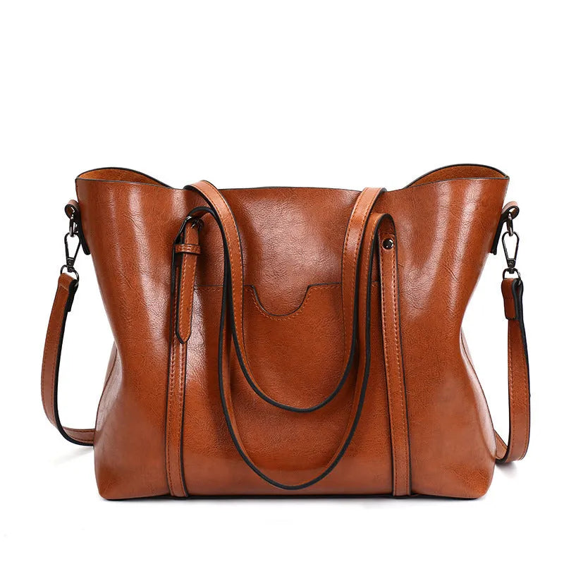 Women's retro messenger bag in European style with large capacity for A4 documents