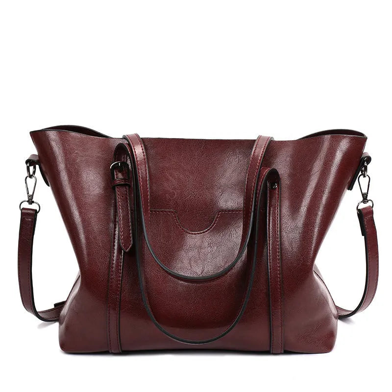 Women's retro messenger bag in European style with large capacity for A4 documents