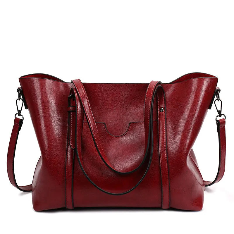 Women's retro messenger bag in European style with large capacity for A4 documents