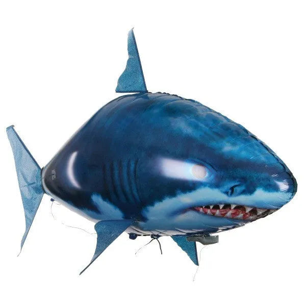 Remote control shark inflatable balloon with infrared controller showing 57-inch length