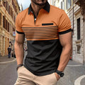 Casual striped shirt with chest pocket in loose fit, cotton-polyester blend, available in multiple colours