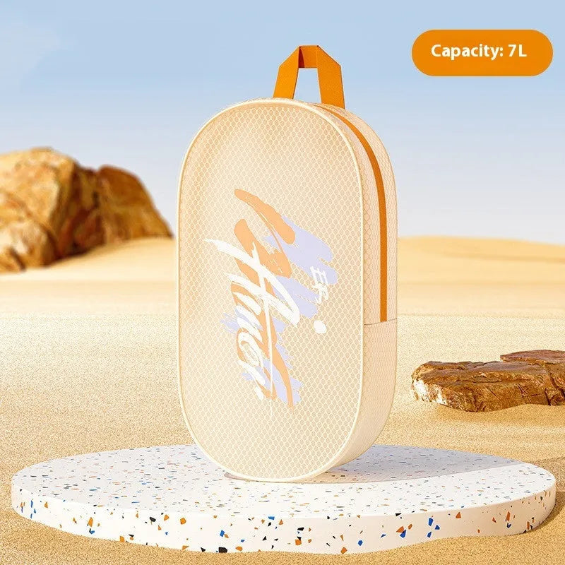 Waterproof EVA swimming storage bag in orange, red, purple, or white with 3L or 7L capacity options