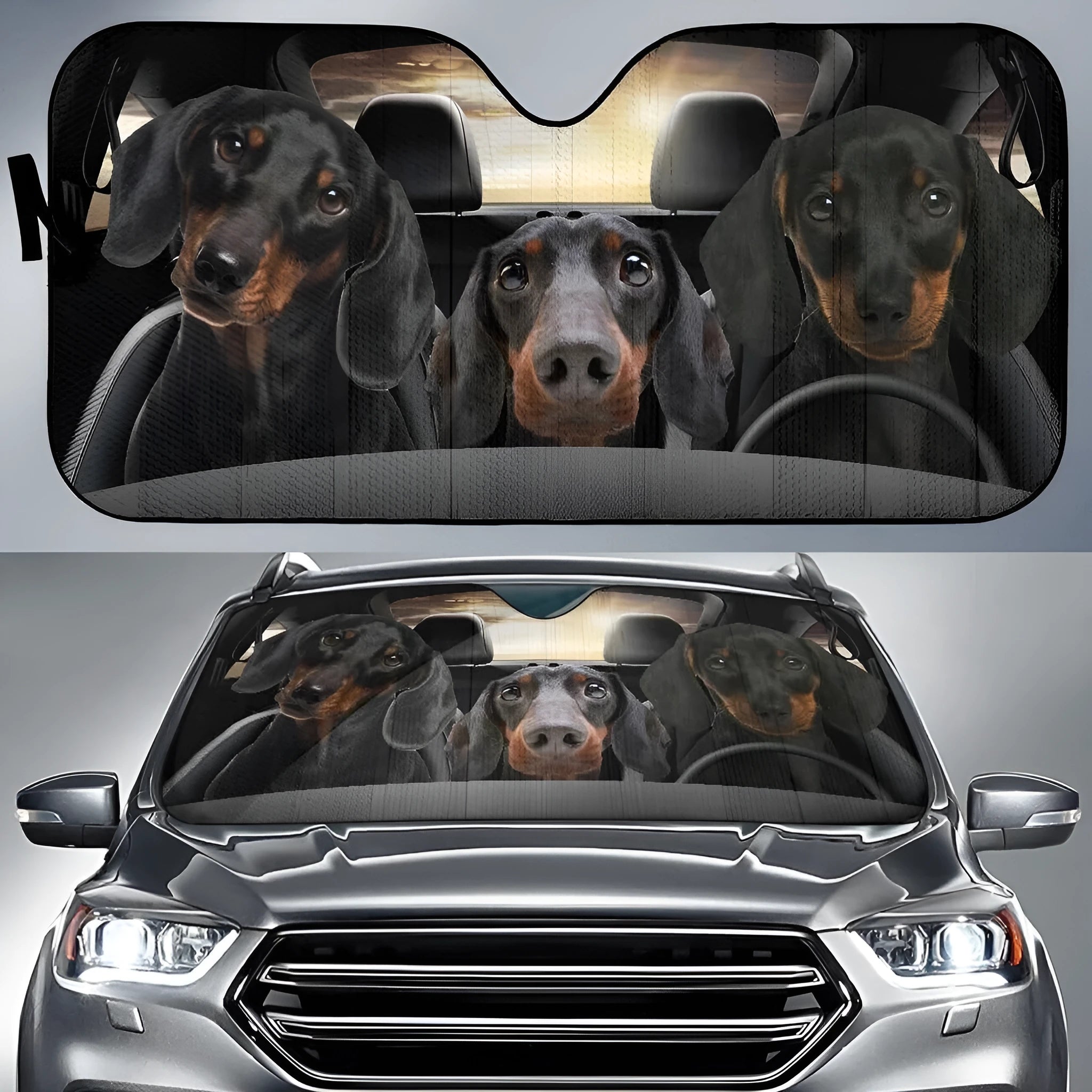 Car front gear snow protection cover with aluminium film foam polyester fabric measuring 130x70cm