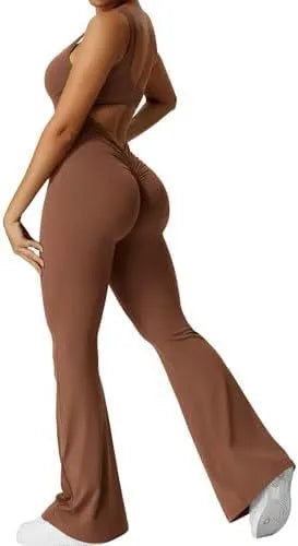 Women's sleeveless polyester yoga jumpsuit in various colours