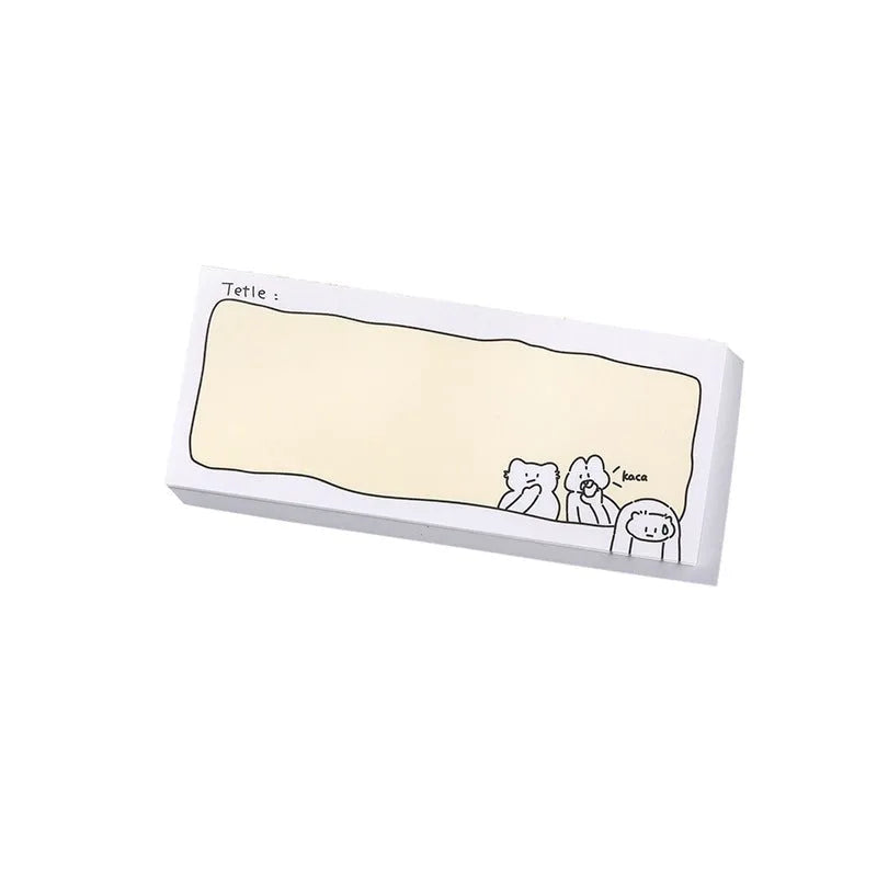 Cartoon heart design sticky notes set showing six styles including Echo Notes and Rabbit Weekly Notes