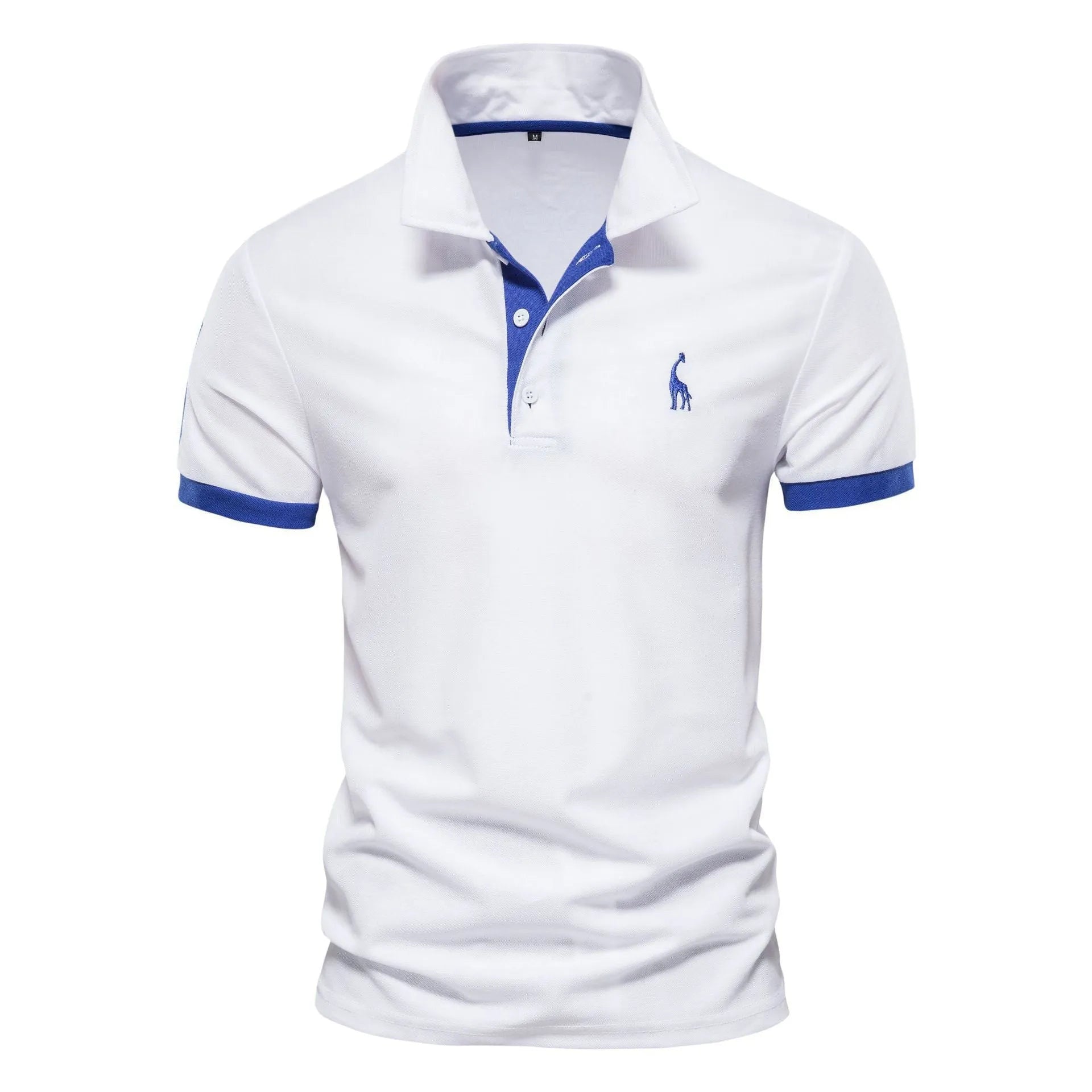 Men's slim fit short sleeve T-shirt with detailed deer embroidery on chest