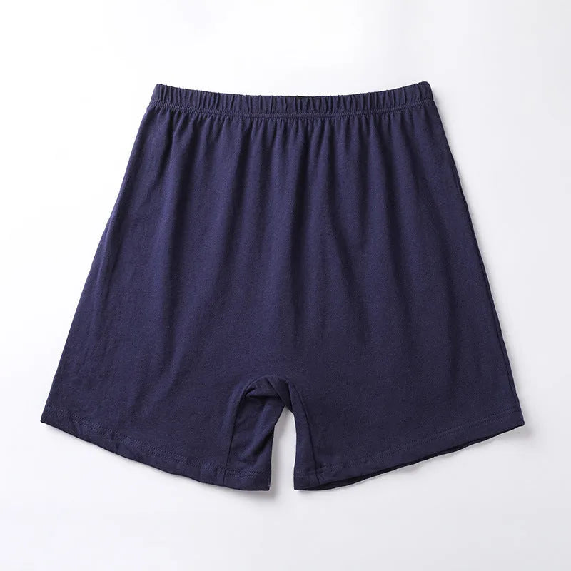 Solid colour high-waist men's modal boxers in black, brown, grey, and blue on a white background