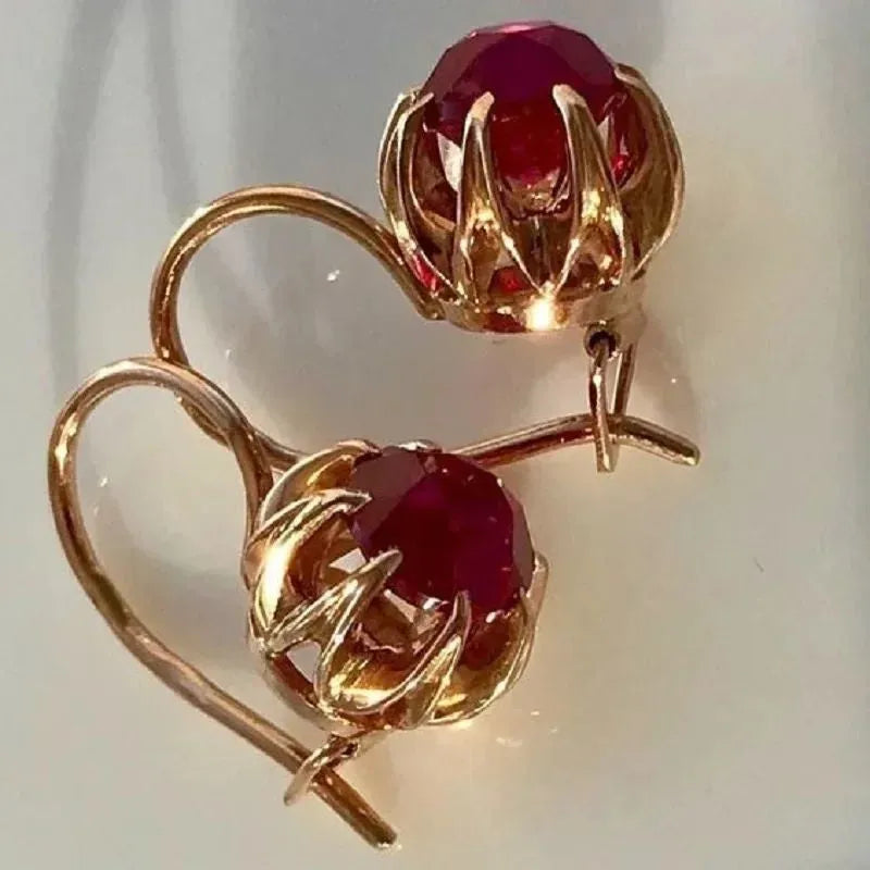 Women's natural freshwater pearl gold-plated pendant earrings, gold colour, pastoral style, with alloy base and PVD vacuum gold plating