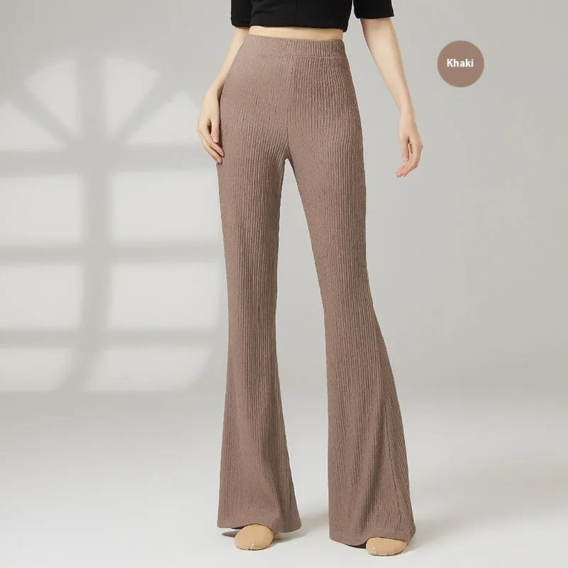 Women's classical dance training pants in stretch polyester fabric showing colour options