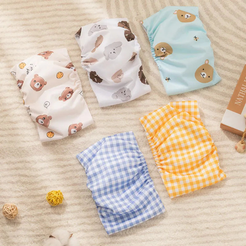 Reusable male dog diaper belly band with cartoon bone paw print design and fastener tape
