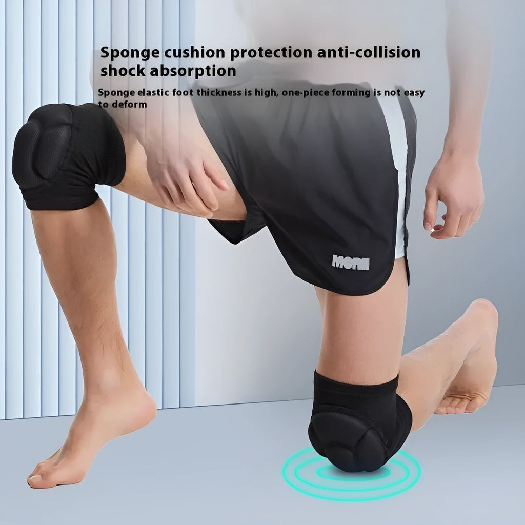 Black and blue thick sponge anti-collision kneepads for dance and sports protection