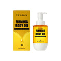 60ml bottle of caramel-coloured tightening and wrinkle resistant body oil.