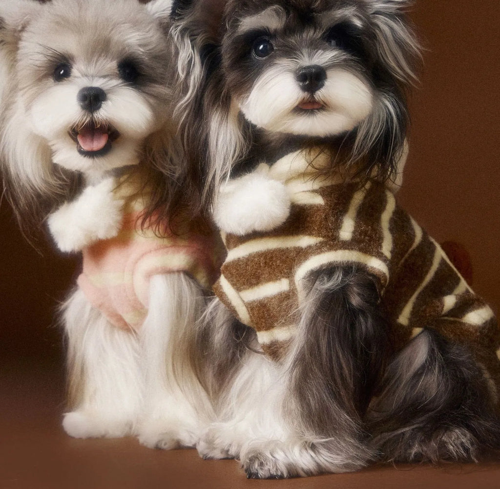 Pet clothes autumn winter cute felt biscuit sweater in pink and coffee colours for dogs and cats