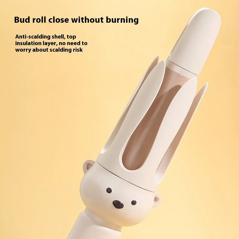 Beige anion automatic hair curler with FSH208 negative ion technology and hair stick