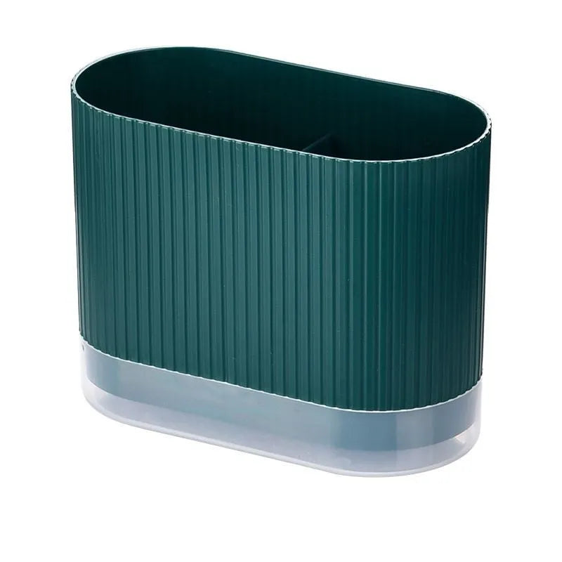 Wall-mounted plastic chopsticks holder with cross-bar drainage design in modern simplicity style