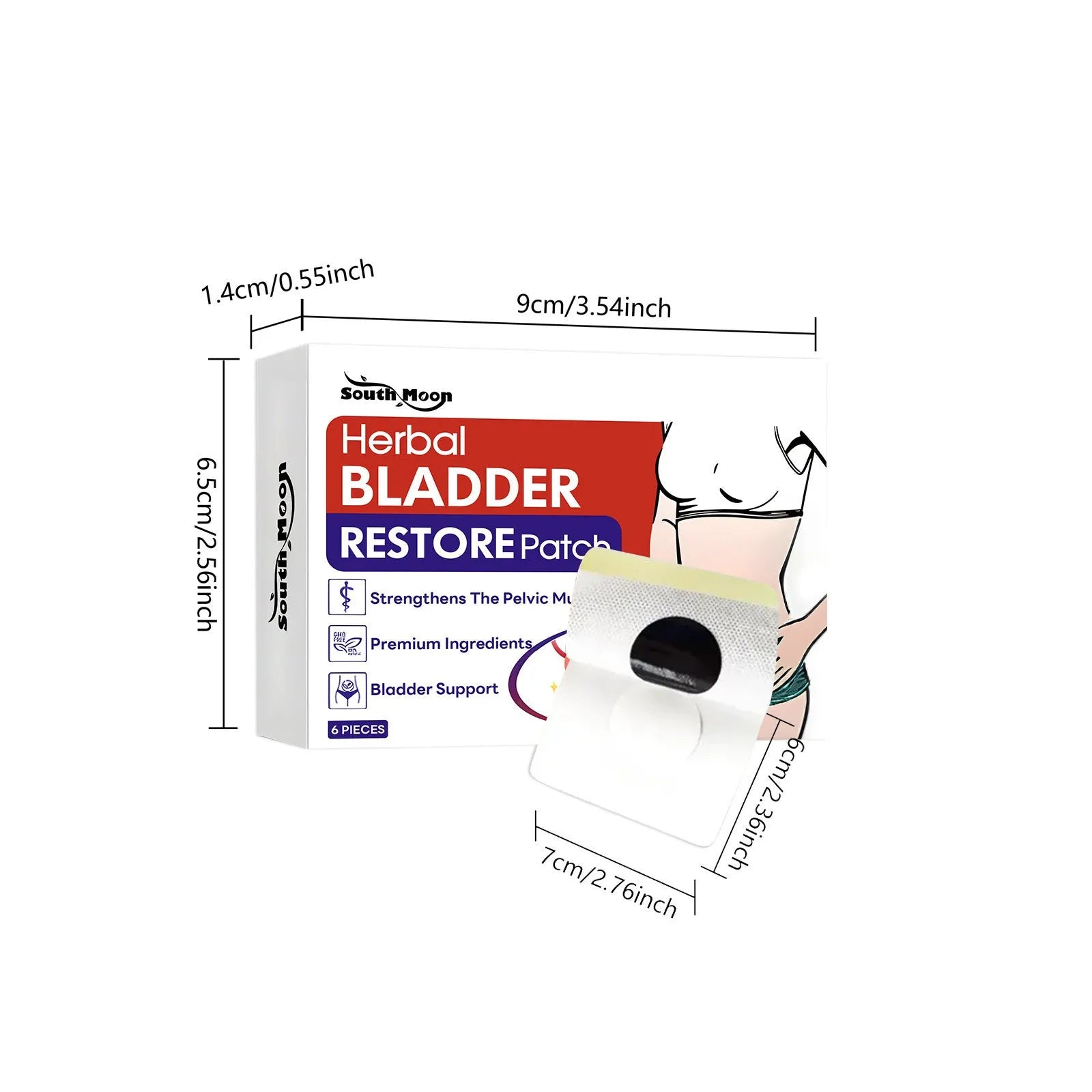 Pack of six herbal repair patches with mugwort root and centella asiatica active ingredients